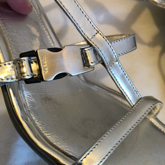 Prada silver strappy sandal heels - Picture 7 of 11